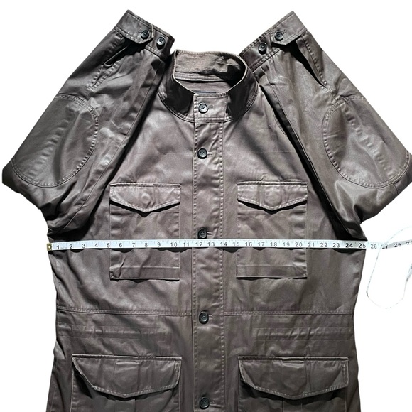 Banana Republic Brown Waxed Coated 100% Cotton Jacket Field Utility Barn Sz: XL - Picture 12 of 14
